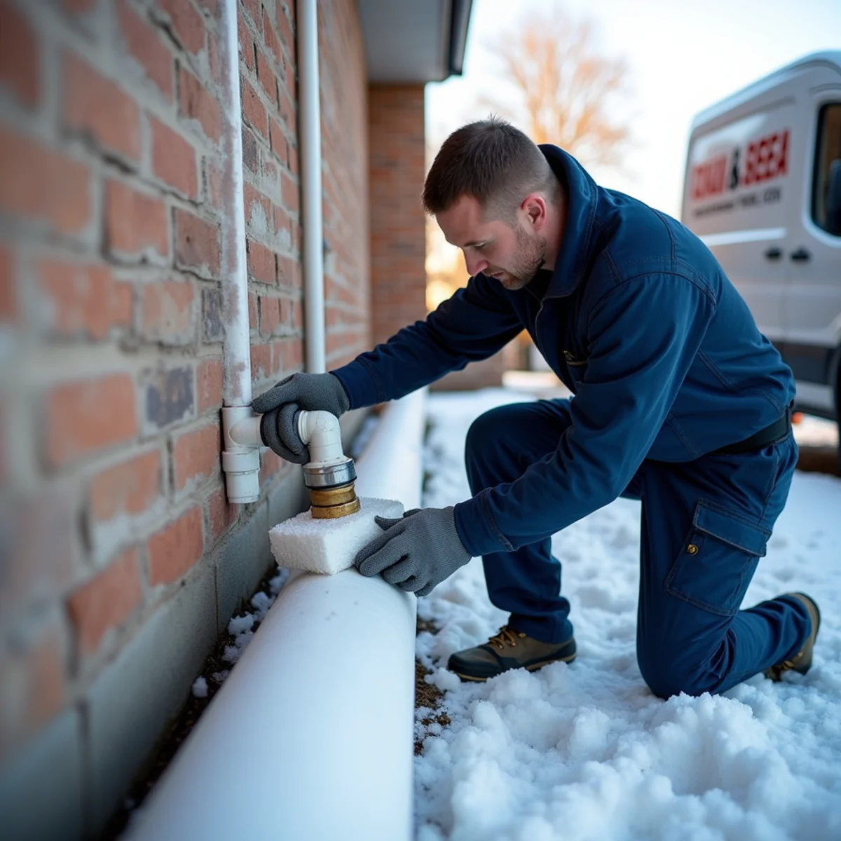 Insulated pipes along an exterior wall to prevent freezing in a Bloomfield Hills home