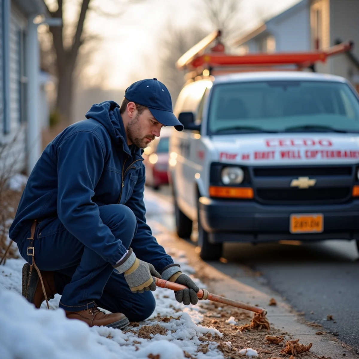 Plumber repiping an 1800s historic downtown home in Holly, MI