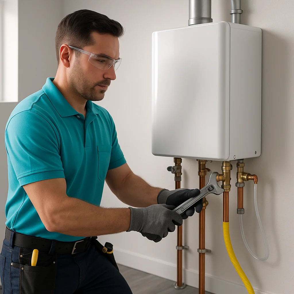 Tankless water heater installation